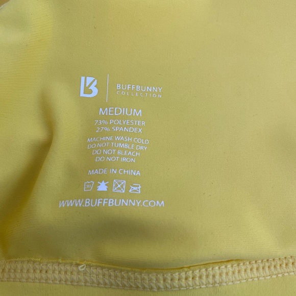 BuffBunny Allure Laser Cut Sports Bra High Impact Size M Removible Padded Yellow - Picture 7 of 9